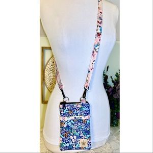 Rifle Paper Company Garden Party Navy Floral Cell Phone Pouch Sling